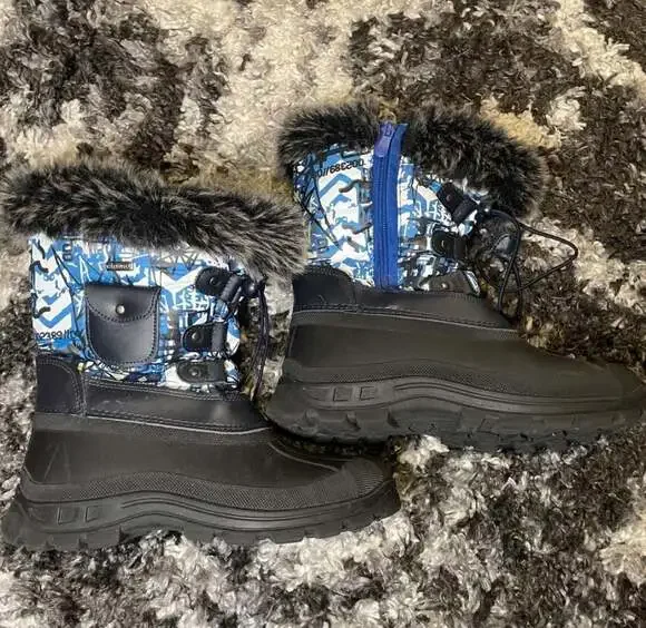 Blue Multi Waterproof Thinsulate Insulated Snow Boots - Picture 2 of 4